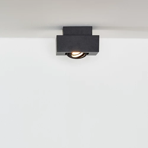 Lucide XIRAX - Spot plafond - LED Dim to warm - GU10 - 1x5W 2200K/3000K - Noir - ambiance 1